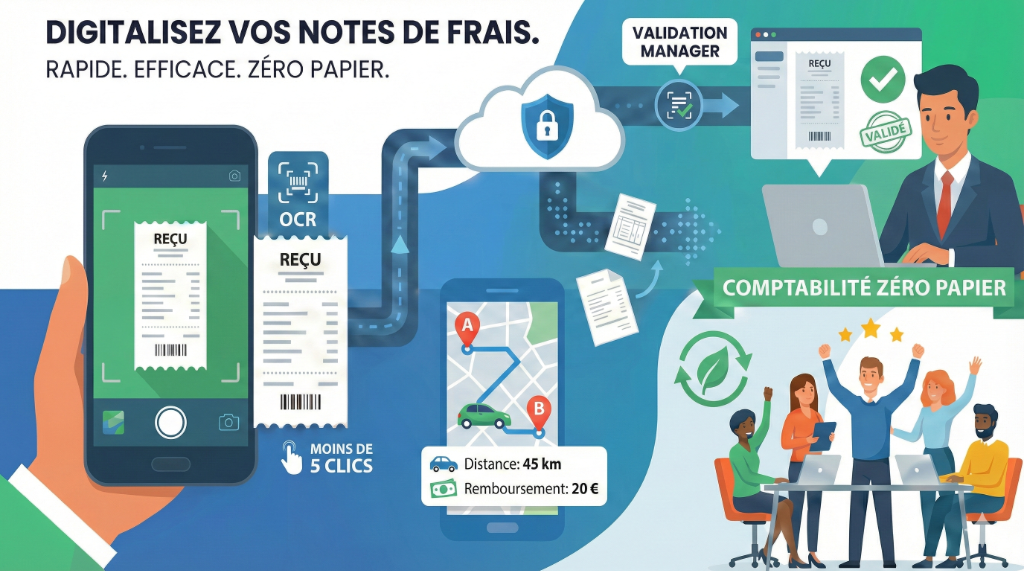 Processus de digitalisation : Mobile, OCR, Validation, Compta